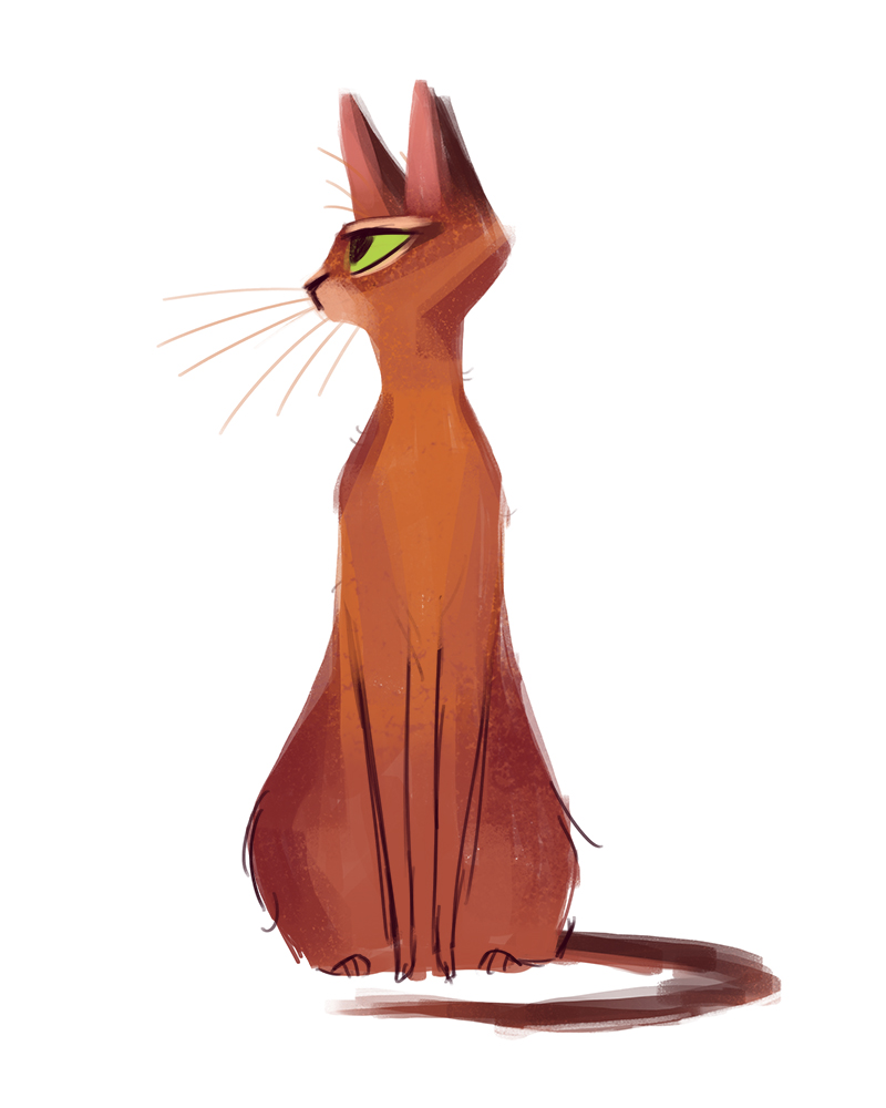800x1000 Daily Cat Drawings 398 Abyssinian Cartoon Style