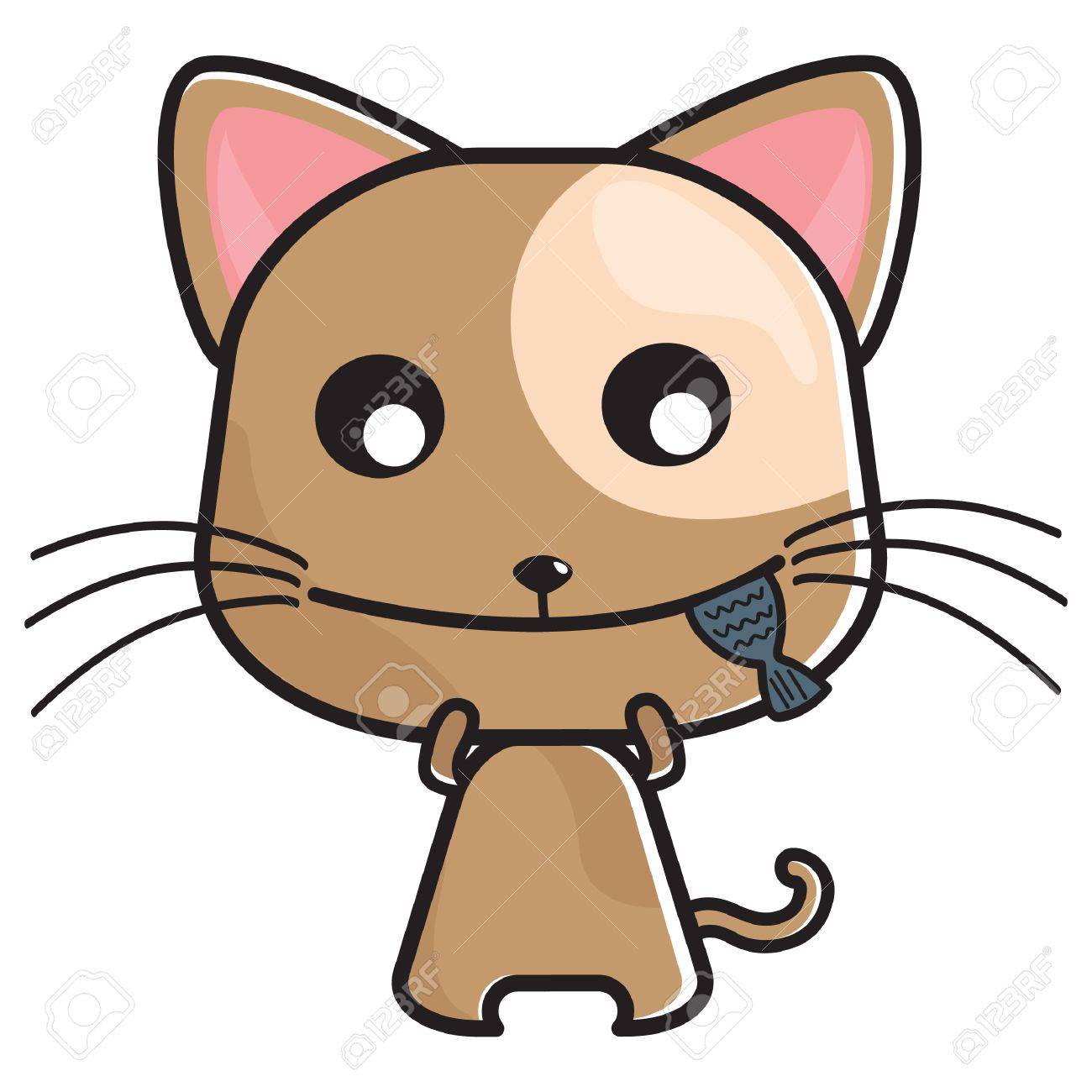 1300x1300 Cat Eating Fish Royalty Free Cliparts, Vectors, And Stock