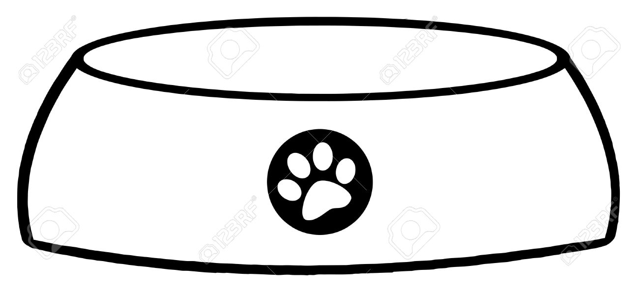 1300x596 Outlined Empty Dog Bowl Royalty Free Cliparts, Vectors, And Stock