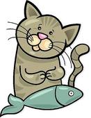 131x170 Cat And Fish Clip Art
