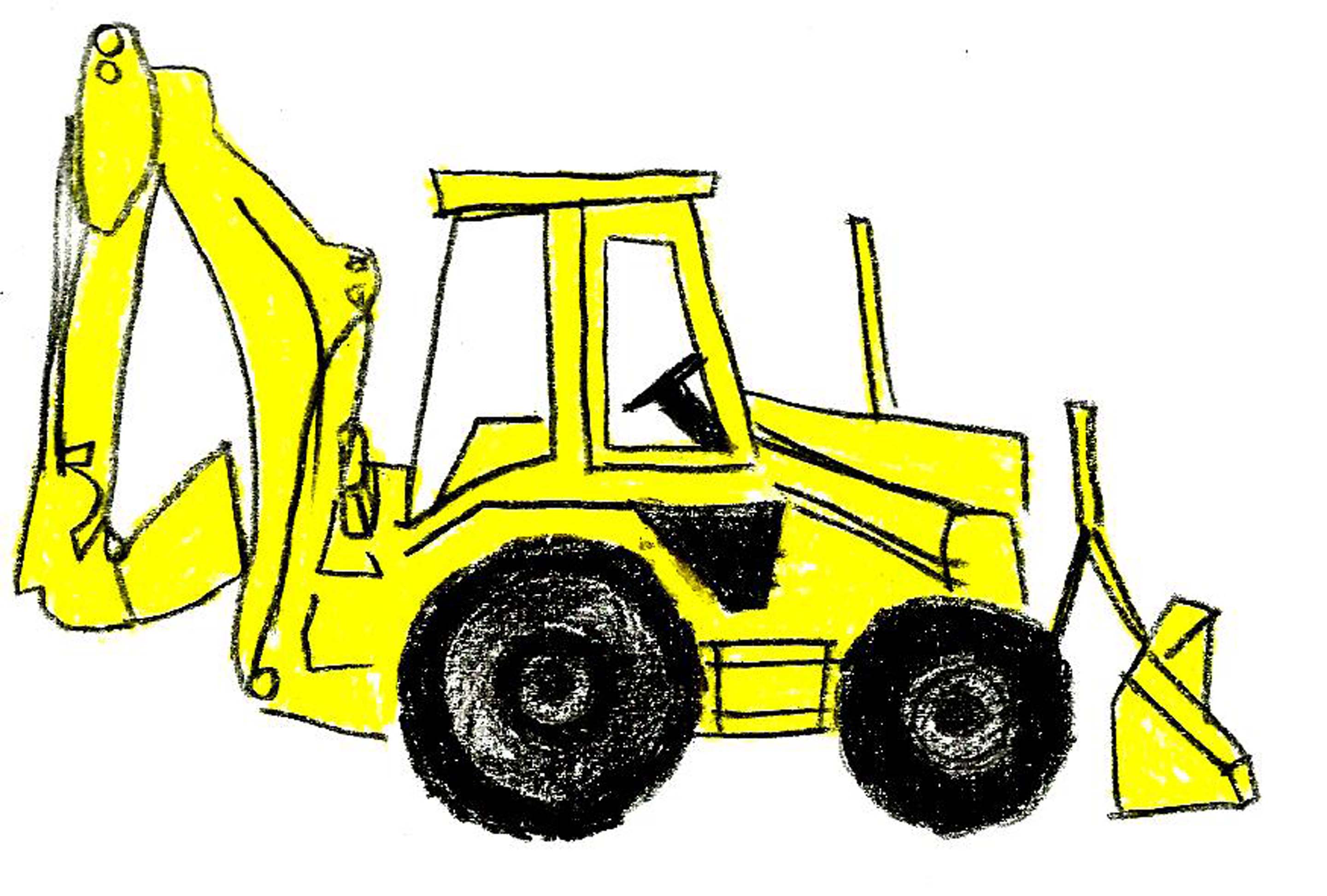 2880x1945 Yellow Clipart Backhoe
