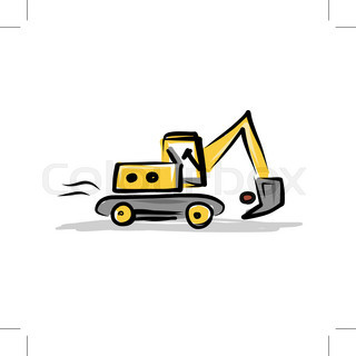 320x320 Black And White Excavator Machine