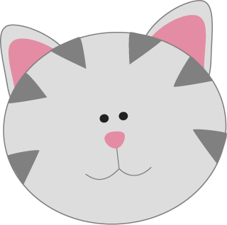 320x318 Gray Kitty Cat Face Clip Art