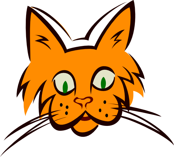 600x540 Orange Cat Face Clip Art