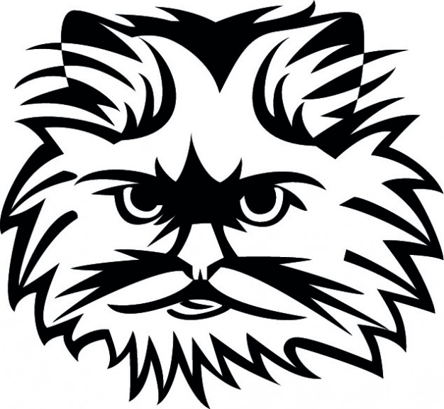 626x576 Cat Face In Black And White Vector Free Download