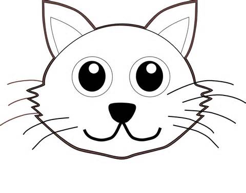 480x378 Kitten Face Clipart Black And White