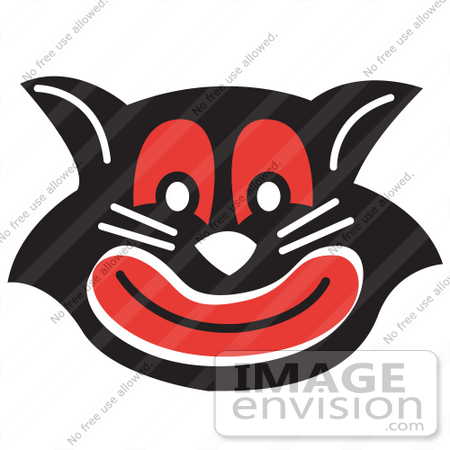 450x450 Royalty Free Cartoon Clip Art Of An Evil Black Cat With Red Eyes