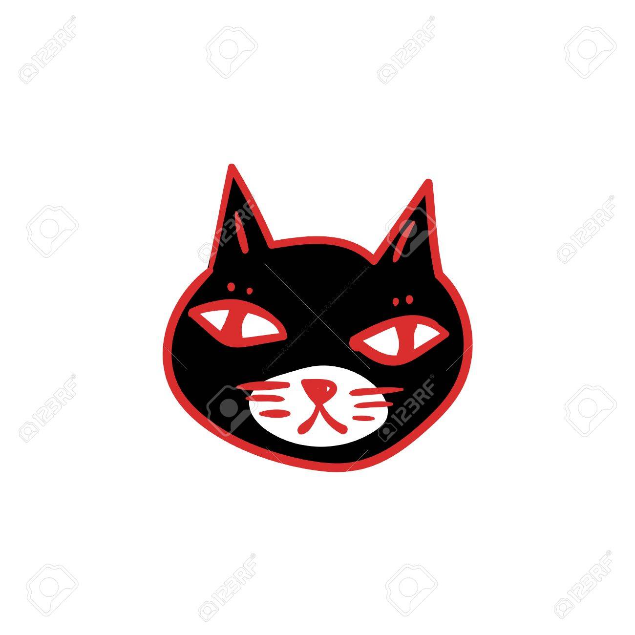 1300x1300 Black Cat With Red Eyes, Witches And Witchcraft Symbol. Halloween
