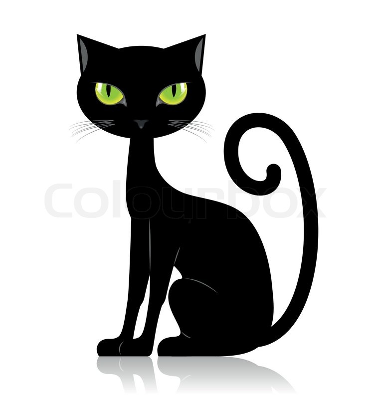 760x800 Black Cat Isolated On White Background Stock Vector Colourbox