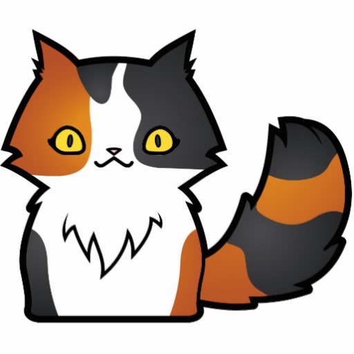 512x512 Cartoon Calico Cat