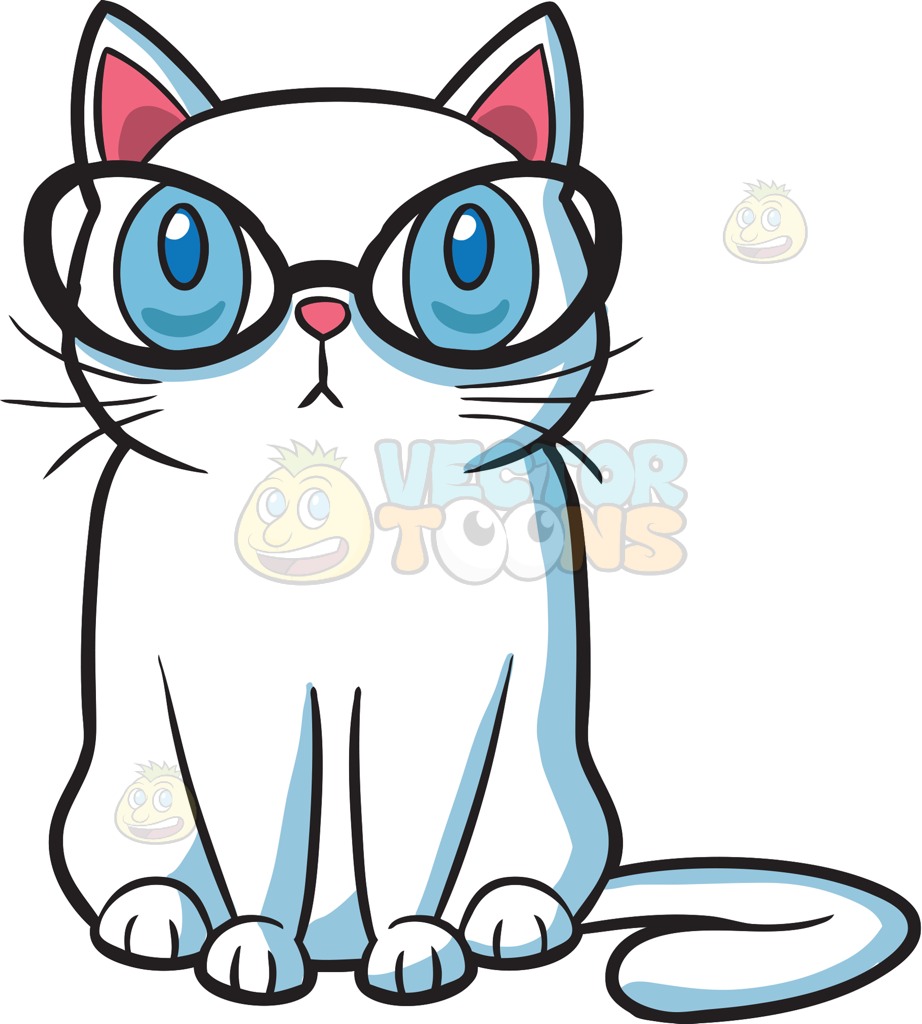 922x1024 A Smart Cat Cartoon Clipart