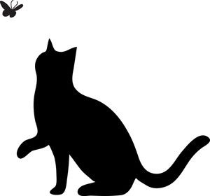 300x280 Free Cat Clip Art Image Clip Art Silhouette Of A Cat Pawing