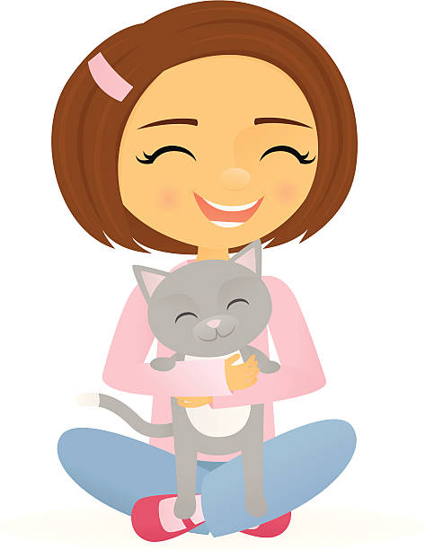 473x612 Girl Holding Cat Clipart Amp Girl Holding Cat Clip Art Images