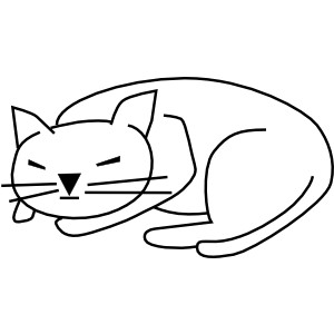 300x300 Black Cat Clipart Sleepy Cat