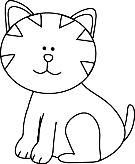 441x535 Black And White Kitten Clip Art