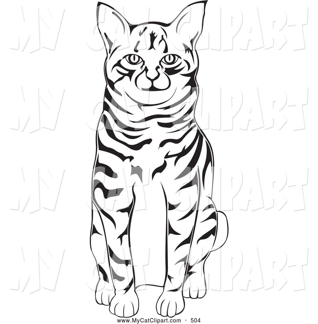1024x1044 Cute Cat Black And White Clipart