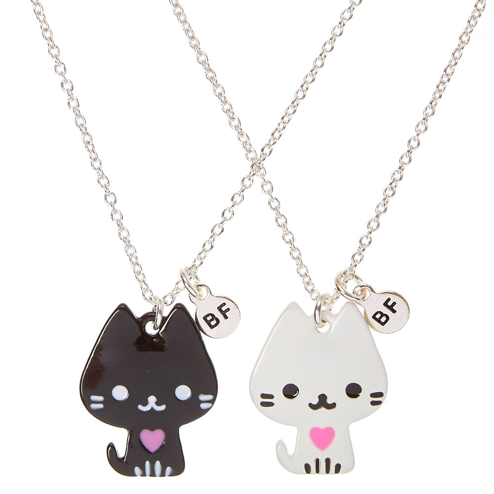 1000x1000 Best Friends Black And White Cat Pendant Necklaces Claire'S