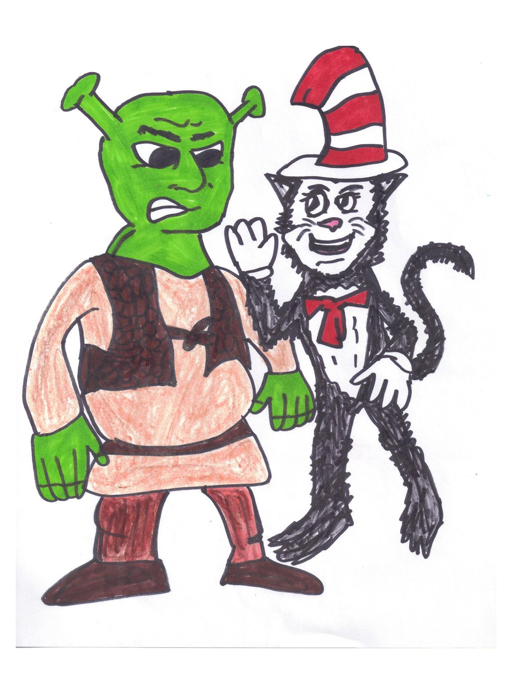 1024x1370 Shrek And The Cat In The Hat By Sonicclone
