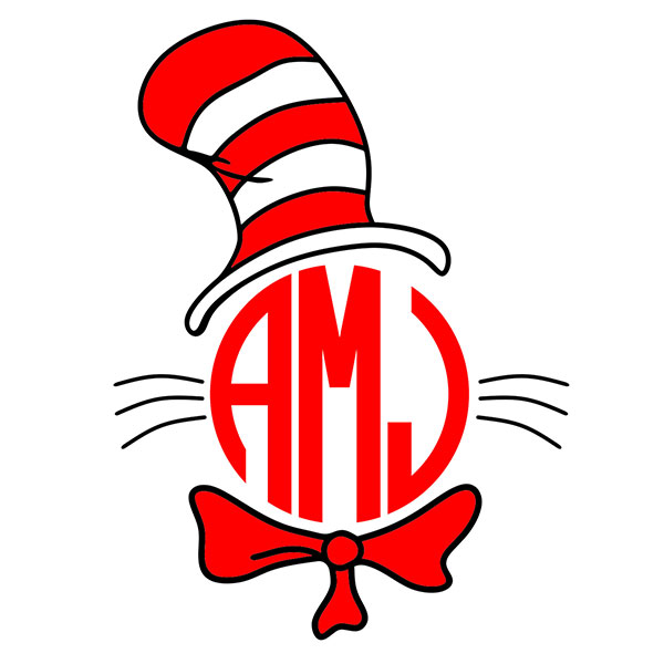 600x600 Cat In The Hat Svg Cuttable Frames Cricut Cat