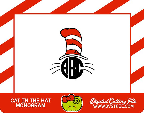 570x448 Cat In The Hat Svg, Dr Seuss, Monogram, Shirt Design, Svg Files