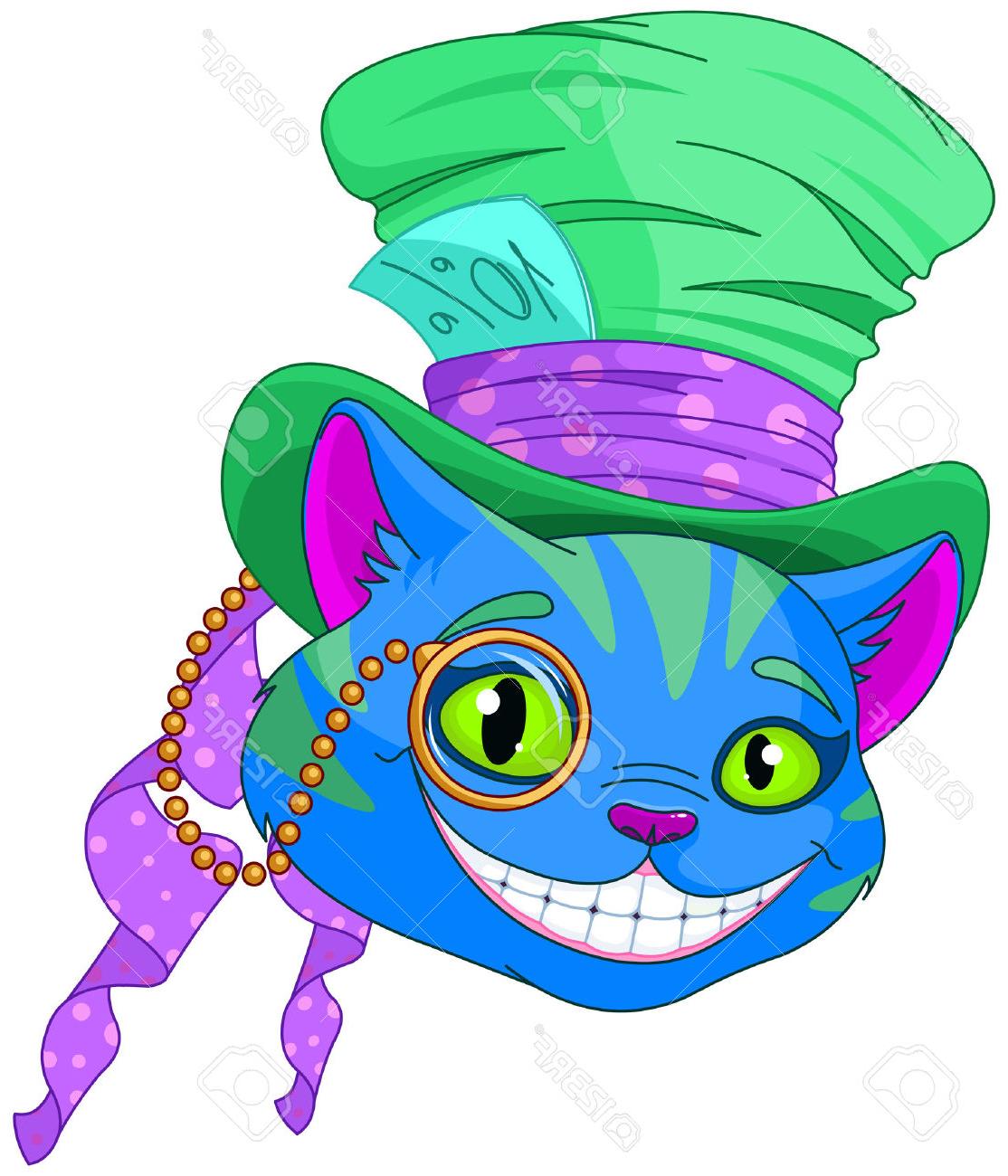 1114x1300 Best Cheshire Cat In Top Hat And Monocle Stock Vector Alice
