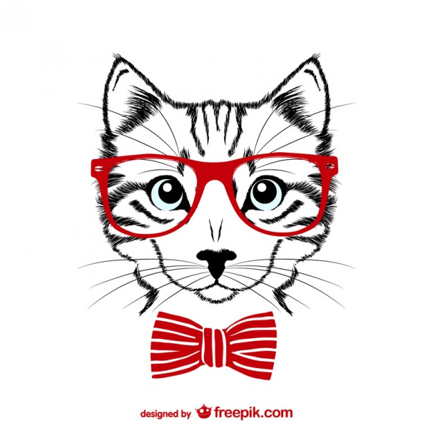 626x626 Hipster Cat In Bowler Hat Vector Free Vector Download In Ai