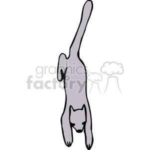 300x300 Royalty Free Gray Cat Jumping Down 131070 Vector Clip Art Image