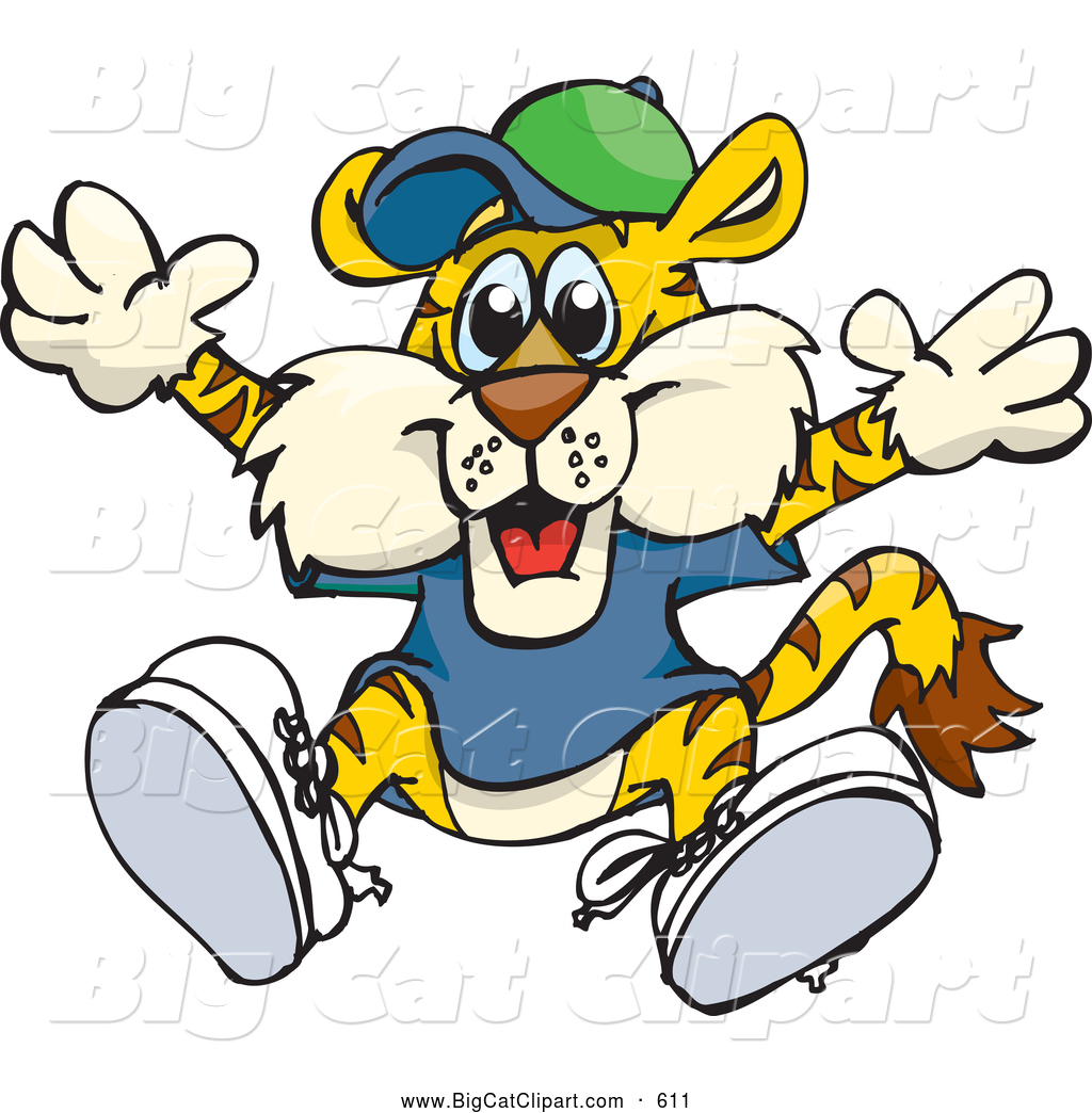 1024x1044 Big Cat Cartoon Vector Clipart Of A Smiling Happy Tiger In Clothes