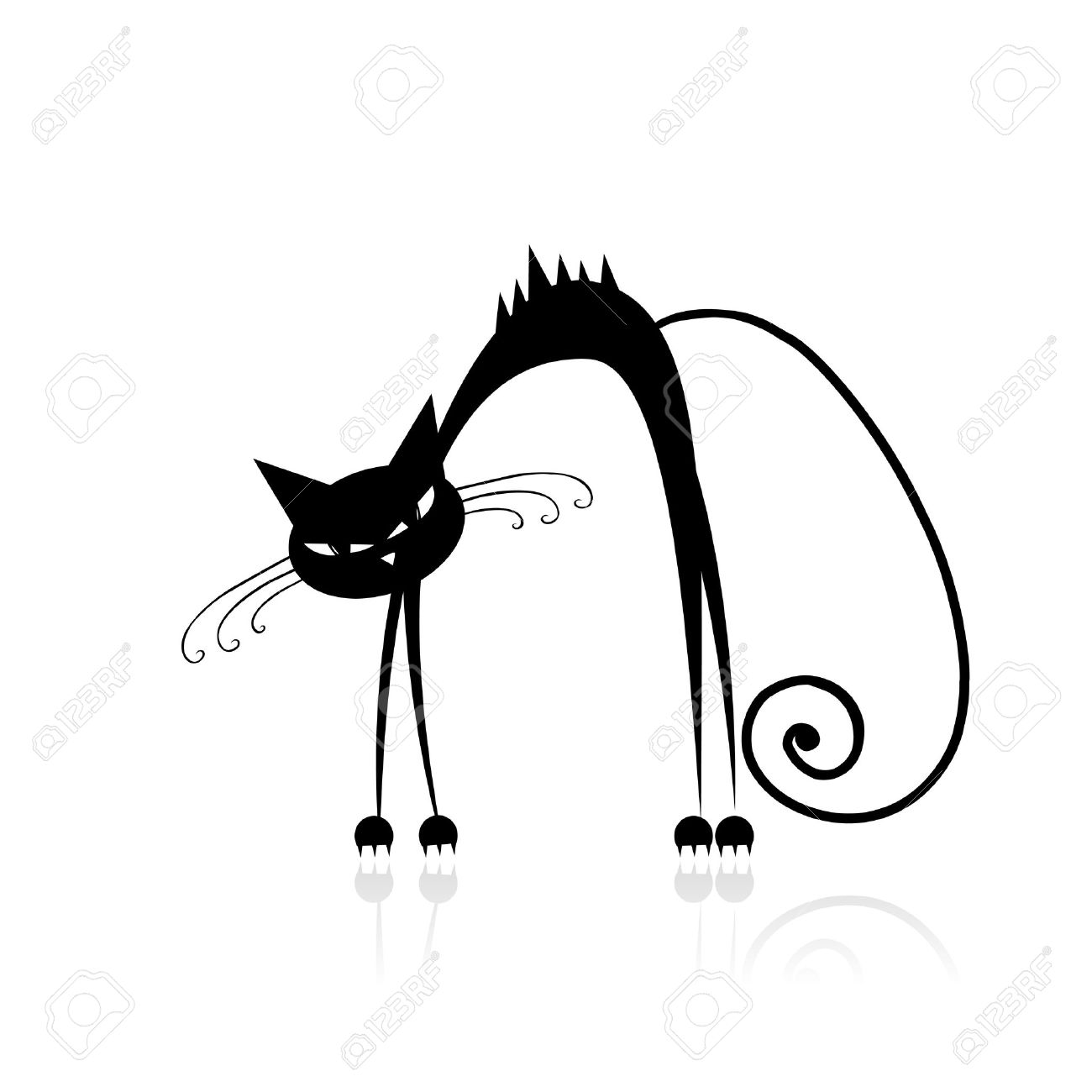 1300x1300 Black Cat Clipart Cat Outline
