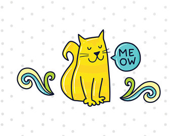 340x270 Cat Meow Clipart Etsy