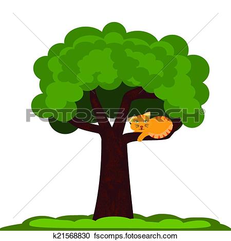 450x470 Cat In A Tree Clipart