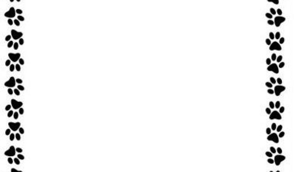 1024x600 Paw Print Border Clipart