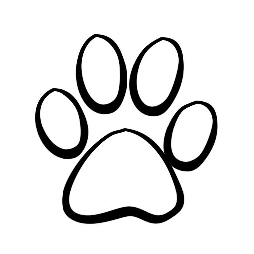 512x512 Cat Paw Print Clip Art