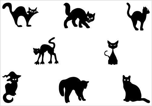 502x352 Halloween Cat Silhouette Clipart