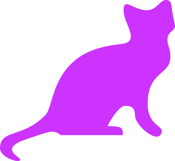 600x553 Purple Cat Silhouette