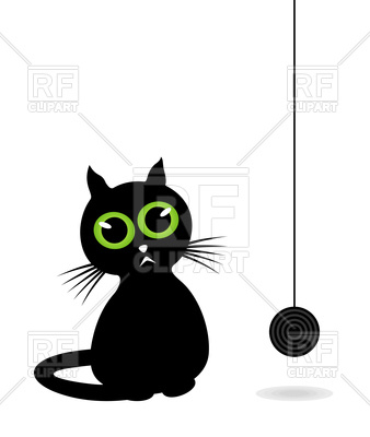 338x400 Black Cat With Hank Of Threads Royalty Free Vector Clip Art Image