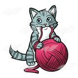 160x160 Kitten With Yarn Clipart