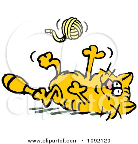 450x470 Royalty Free (Rf) Cat Playing With Yarn Clipart, Illustrations