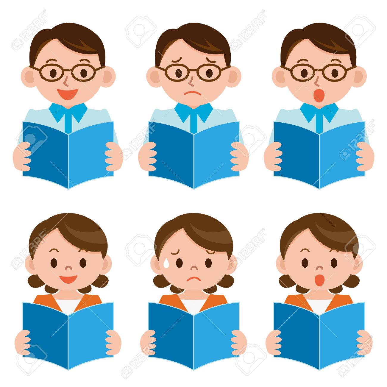 1300x1300 Men And Women Look At The Catalog Royalty Free Cliparts, Vectors