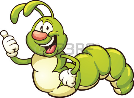 450x331 Cartoon Caterpillar With Thumbs Up. Vector Clip Art Illustration