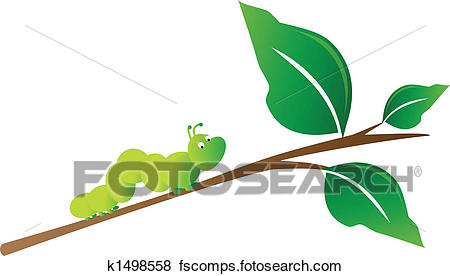 450x276 Clip Art Of Caterpillar On Tree Branch K1498558
