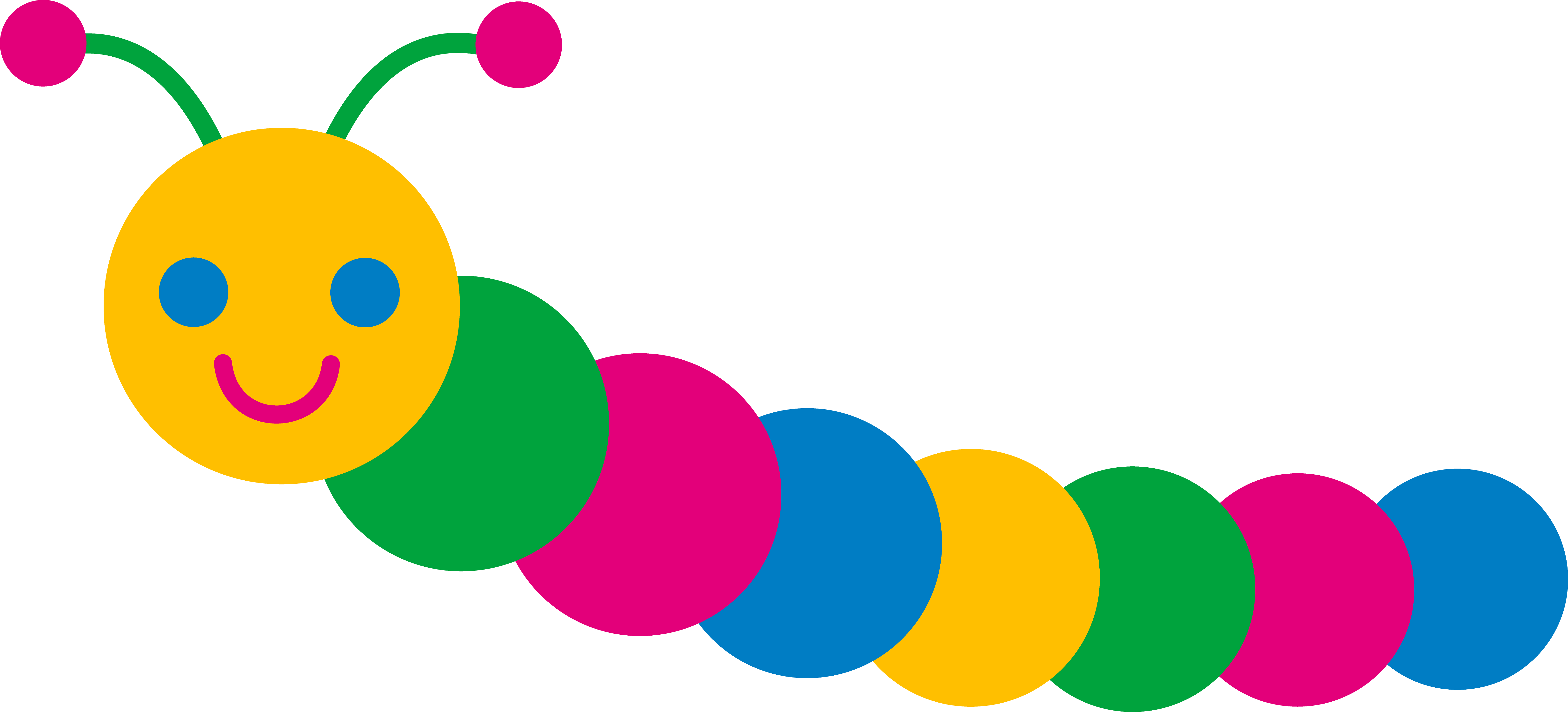 6508x2954 Cute Caterpillar Cliparts