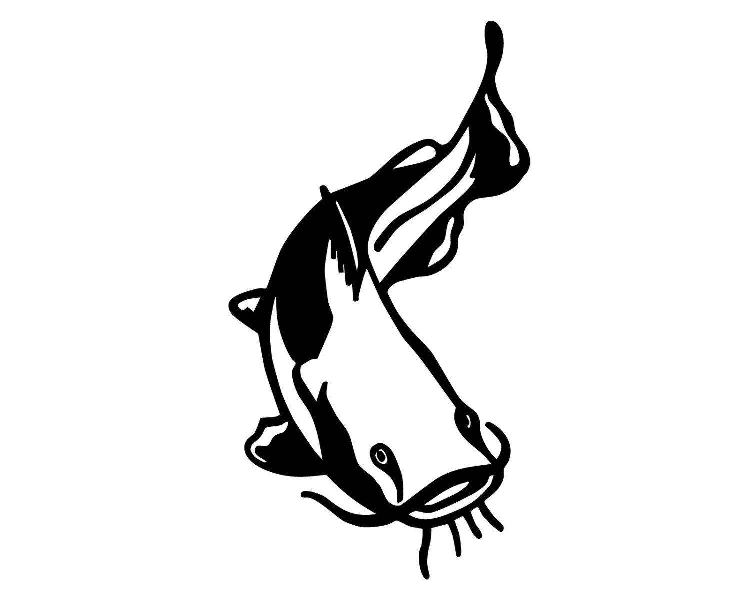 1500x1200 Black And White Catfish Clipart