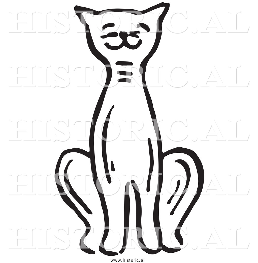1024x1044 Clipart Of A Smiling Cat Sitting