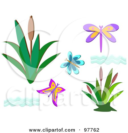 450x470 Royalty Free (Rf) Cattail Clipart, Illustrations, Vector Graphics