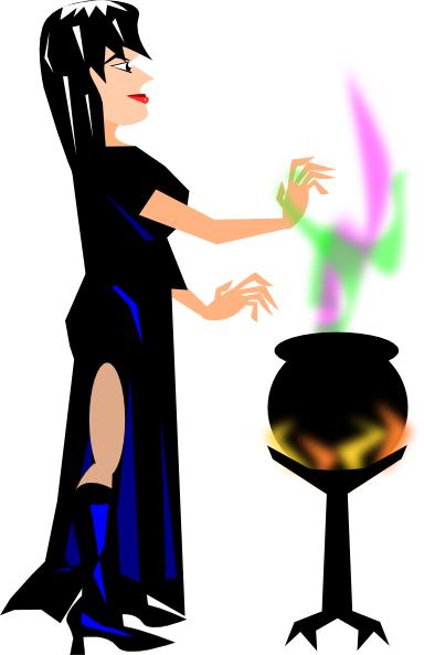 384x593 Witch With Cauldron Clip Art