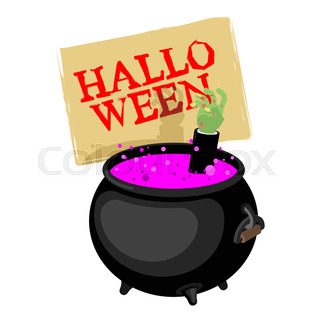 320x320 Witch's Cauldron On Pot On Halloween On White Background Stock
