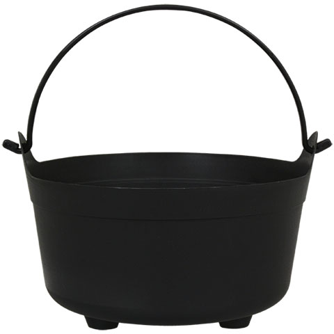 480x480 Bulk Black Plastic Witch's Cauldrons