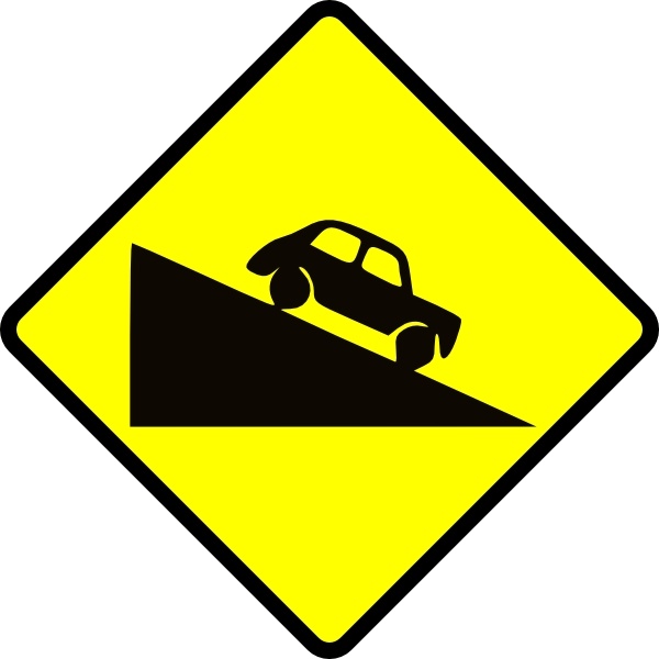 600x600 Caution Steep Hill Clip Art Free Vector In Open Office Drawing Svg