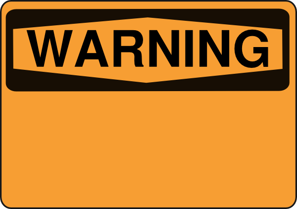 600x422 Blank Caution Sign Black Clipart